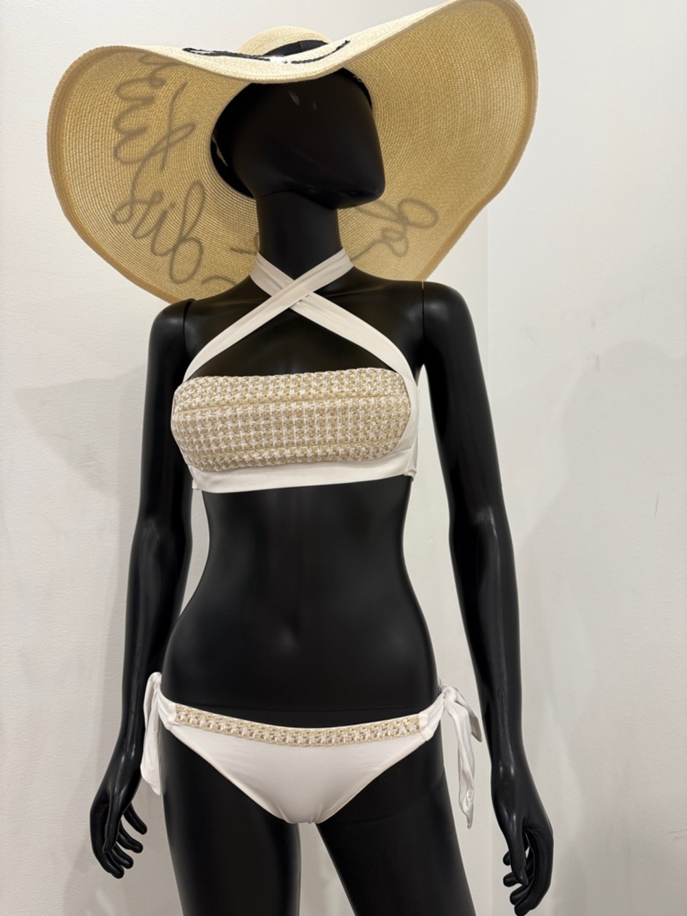 La Perla White Bikini Set 38B US 6 Top US 10 Bottom Hamptons / Bridal Pool Look